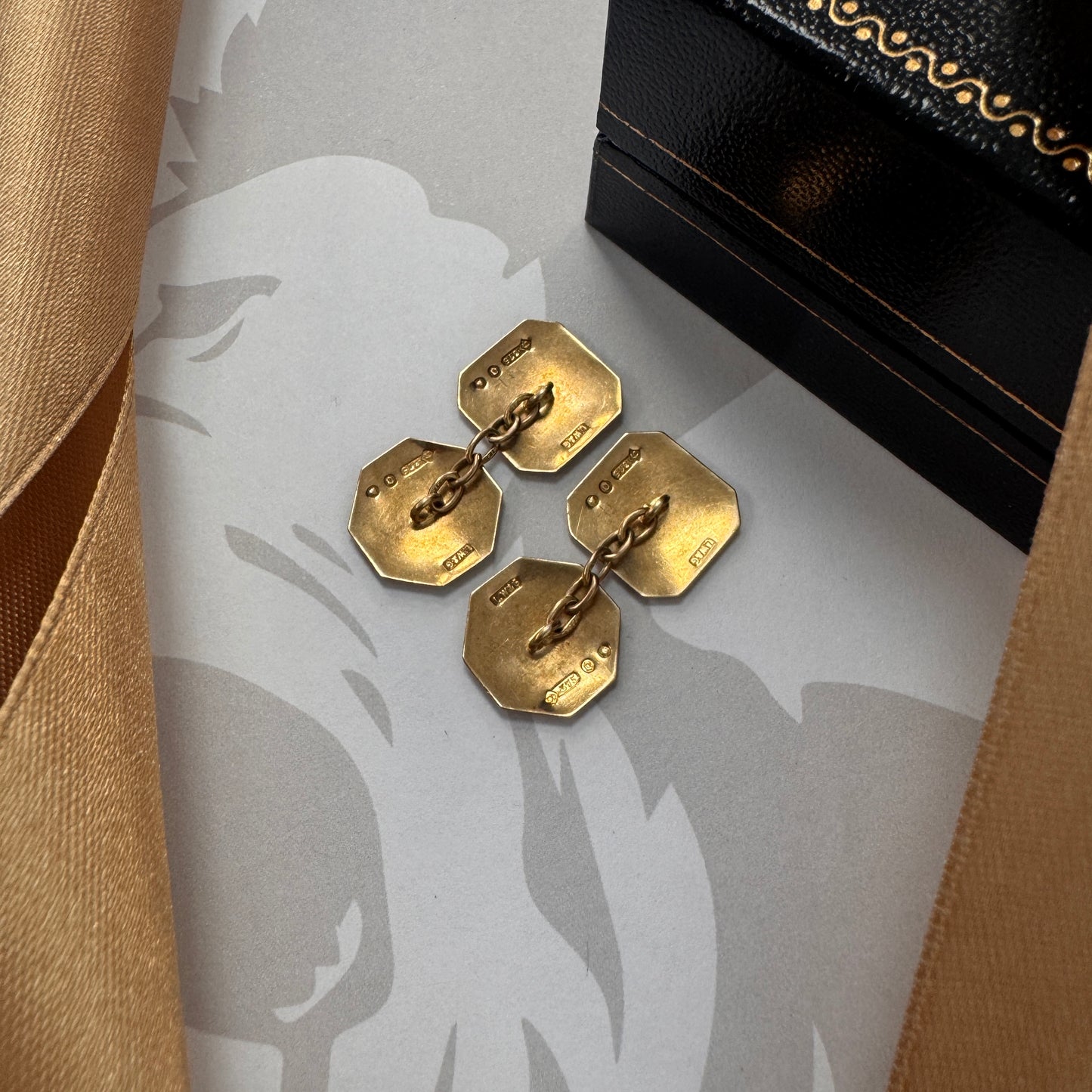 9ct Gold Vintage Patterned Gold Cufflinks