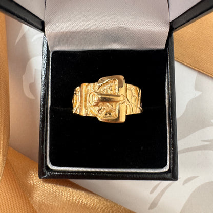 9ct Gold Vintage Buckle Ring