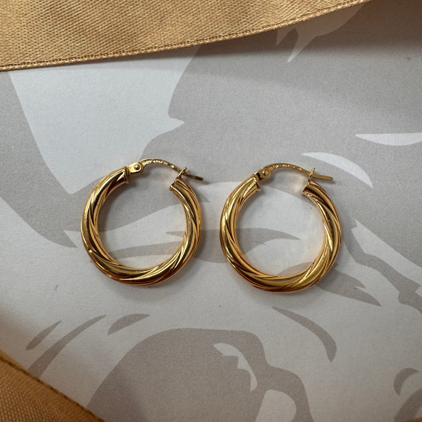 9ct Gold Twisted Hoop Earrings