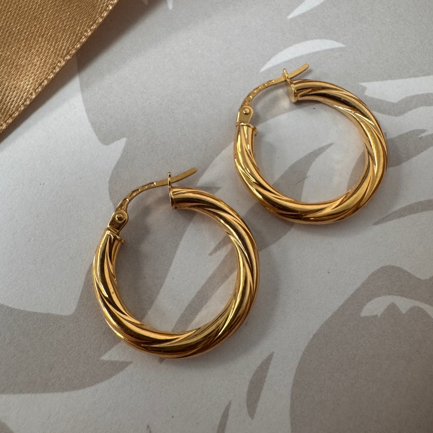 9ct Gold Twisted Hoop Earrings