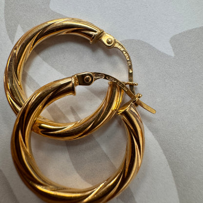 9ct Gold Twisted Hoop Earrings