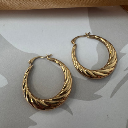9ct Gold Twisted Hoop Earrings