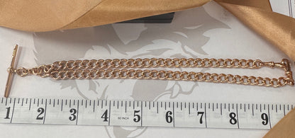9ct Rose Gold Albert Chain 18 Inch T-Bar Necklace