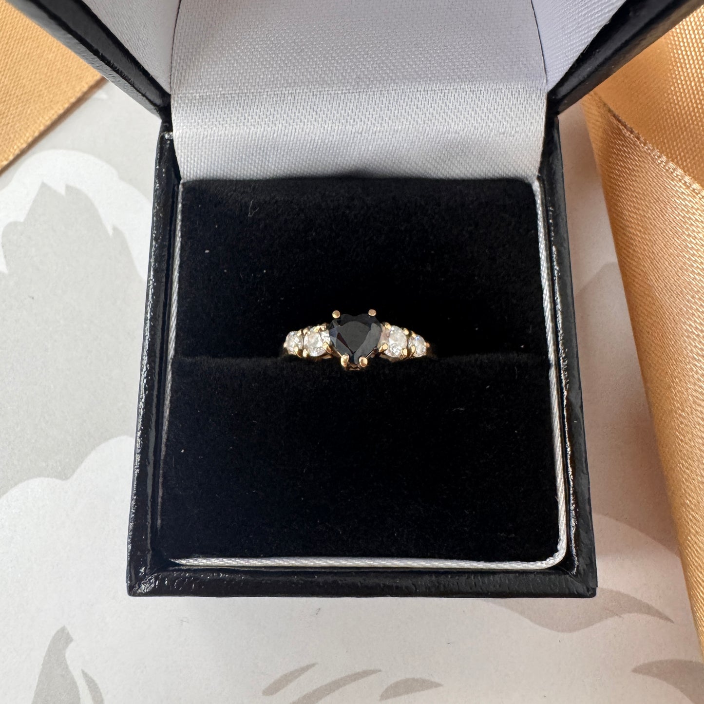 9ct Gold Heart Shape Five Stone Ring