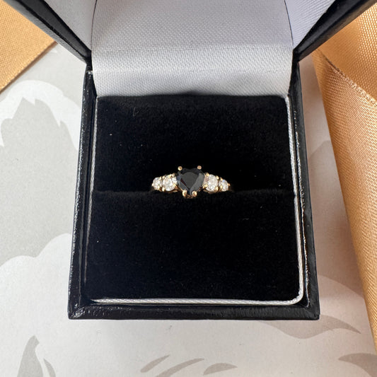 9ct Gold Heart Shape Five Stone Ring