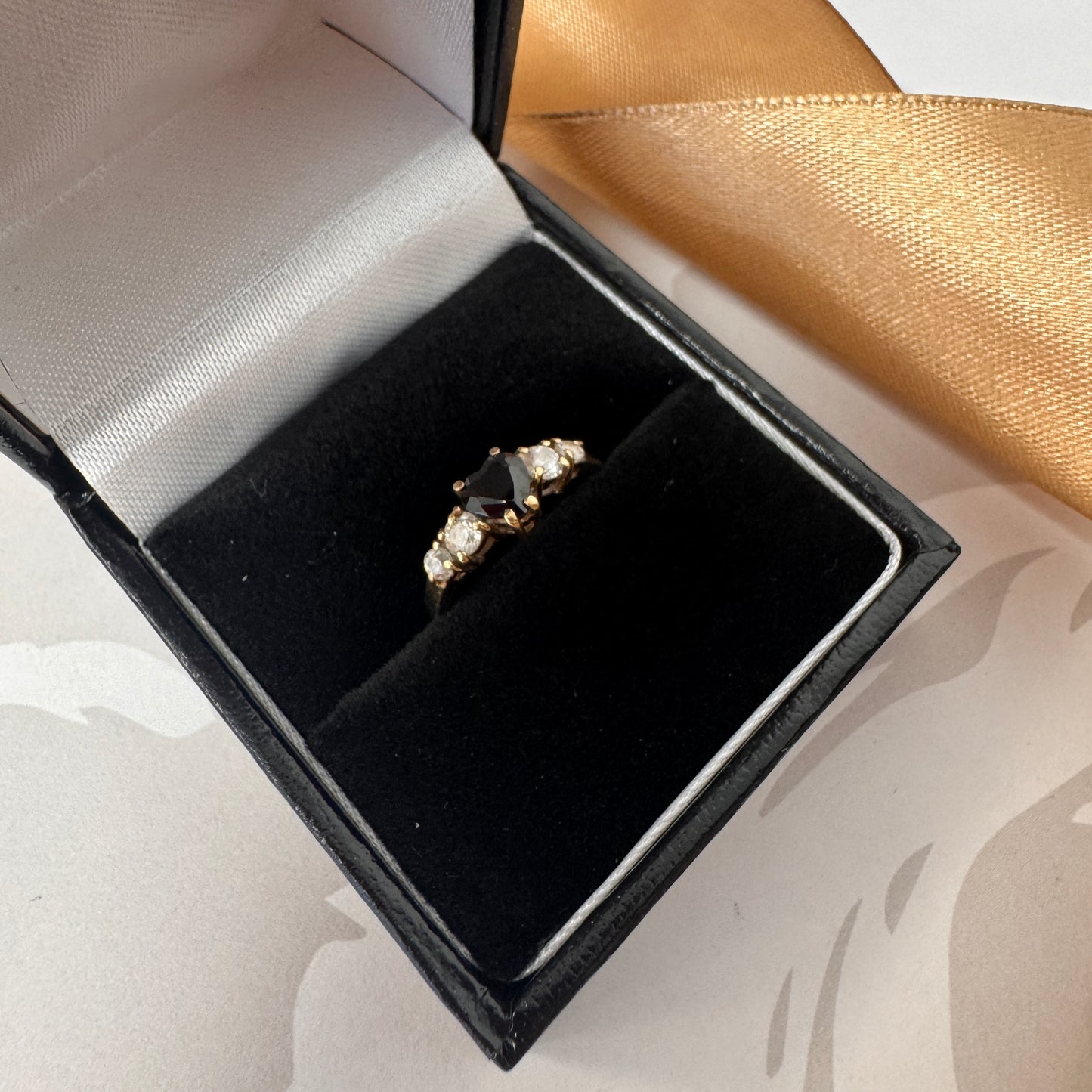 9ct Gold Heart Shape Five Stone Ring