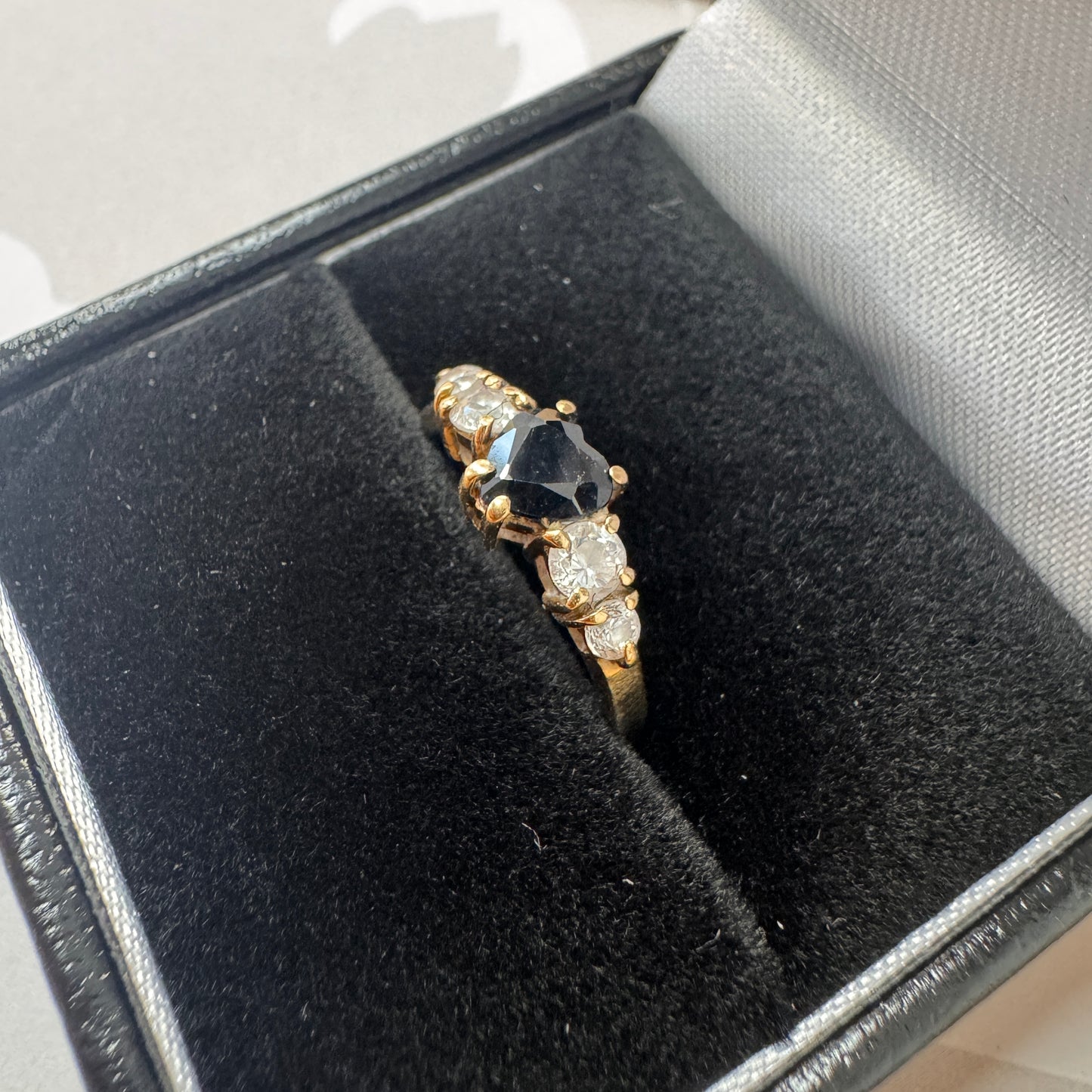 9ct Gold Heart Shape Five Stone Ring