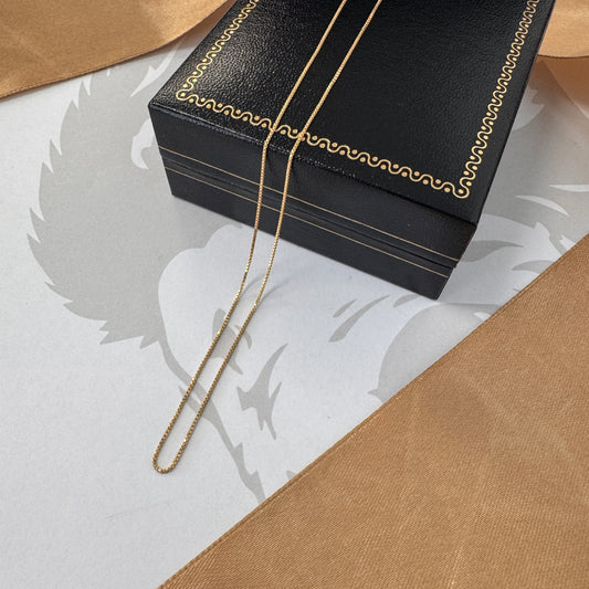 18ct Gold Lightweight Box Chain 20 Inch