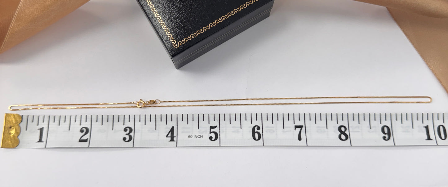 18ct Gold Lightweight Box Chain 20 Inch