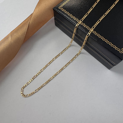 18ct Gold Figaro Chain Necklace 20 Inch