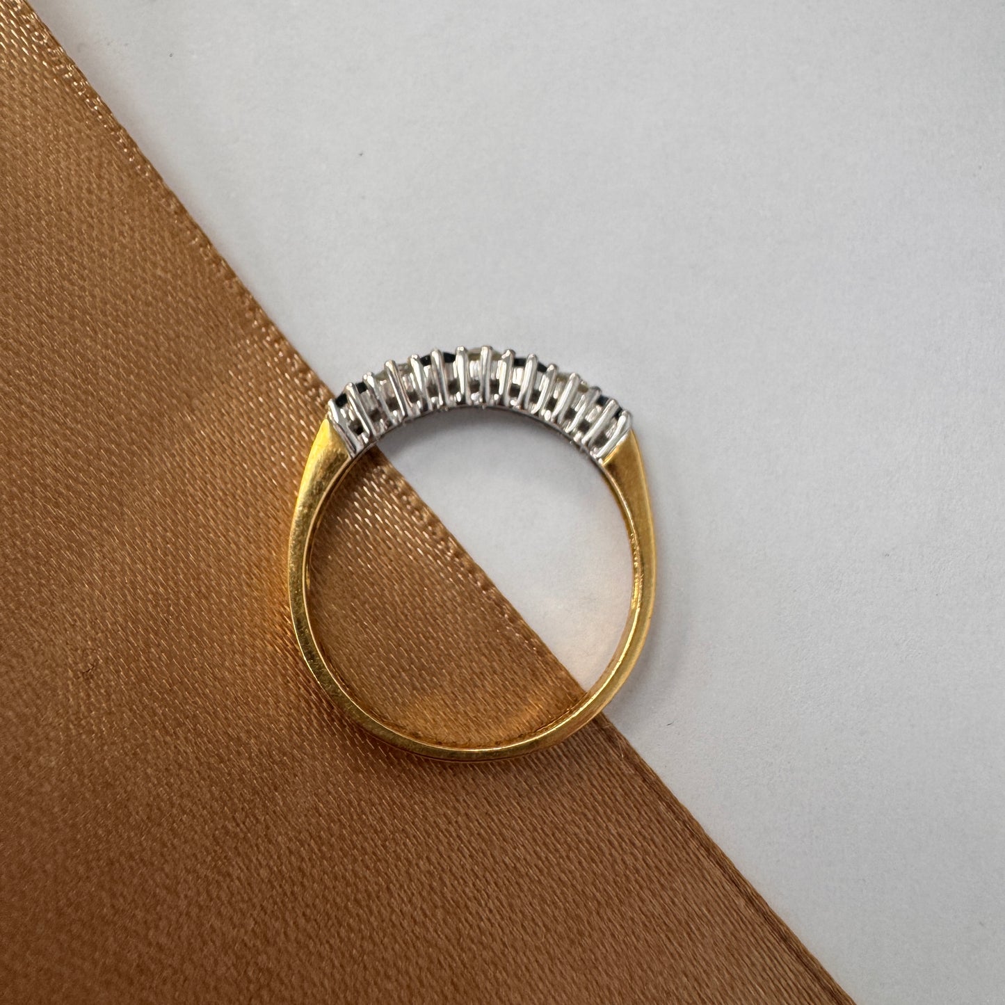 18ct Gold Sapphire & Diamond 7 Stone Ring