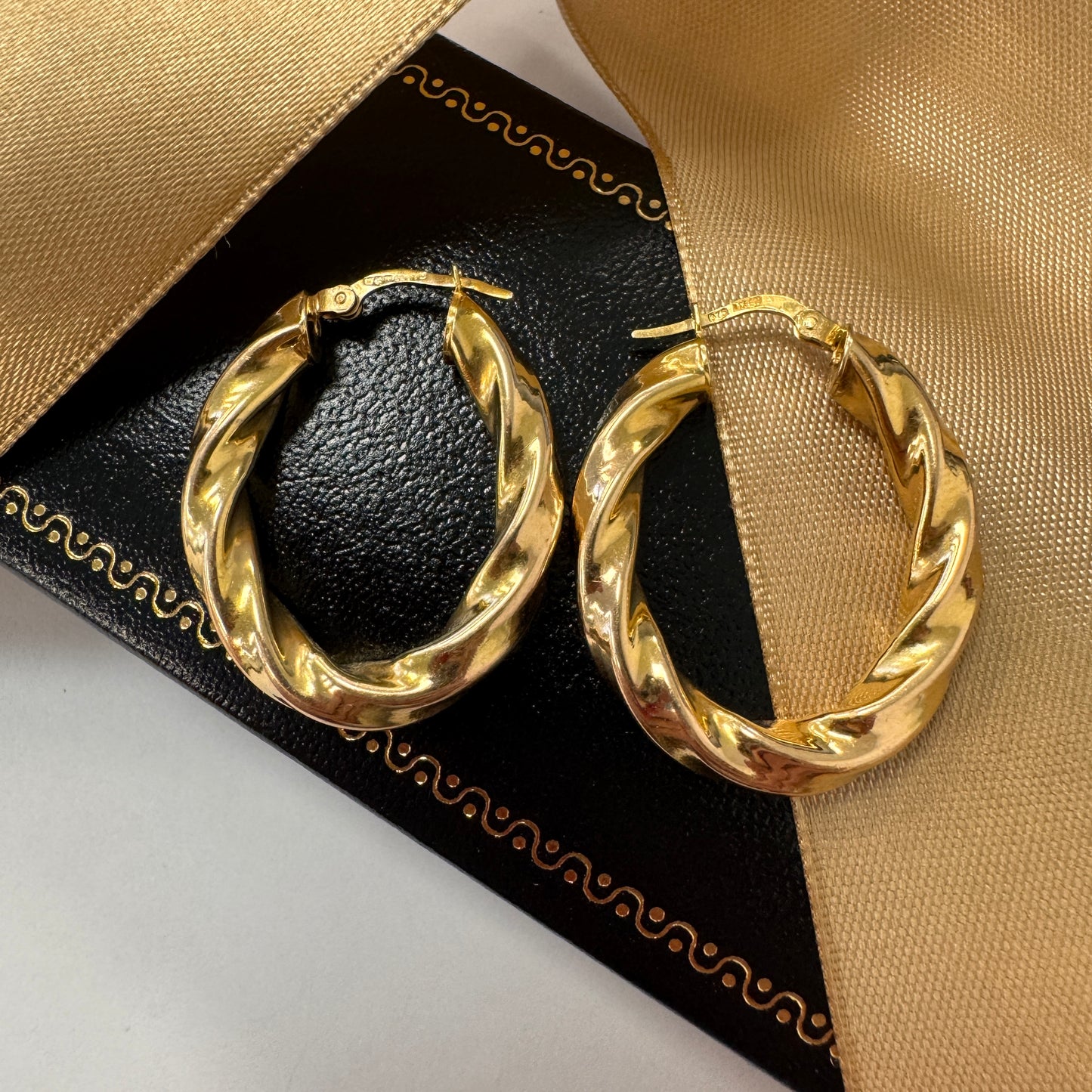 9ct Gold Twisted Hoop Earrings