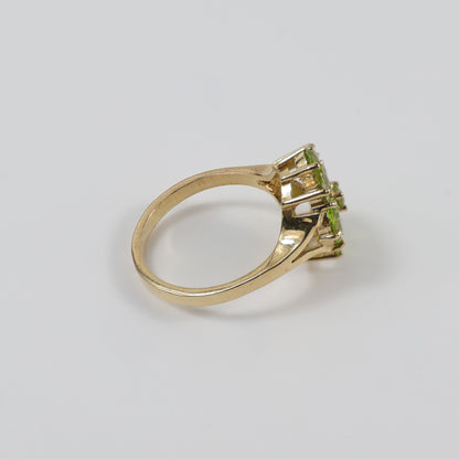 Second-Hand 9ct Yellow Gold Peridot Cluster Ring