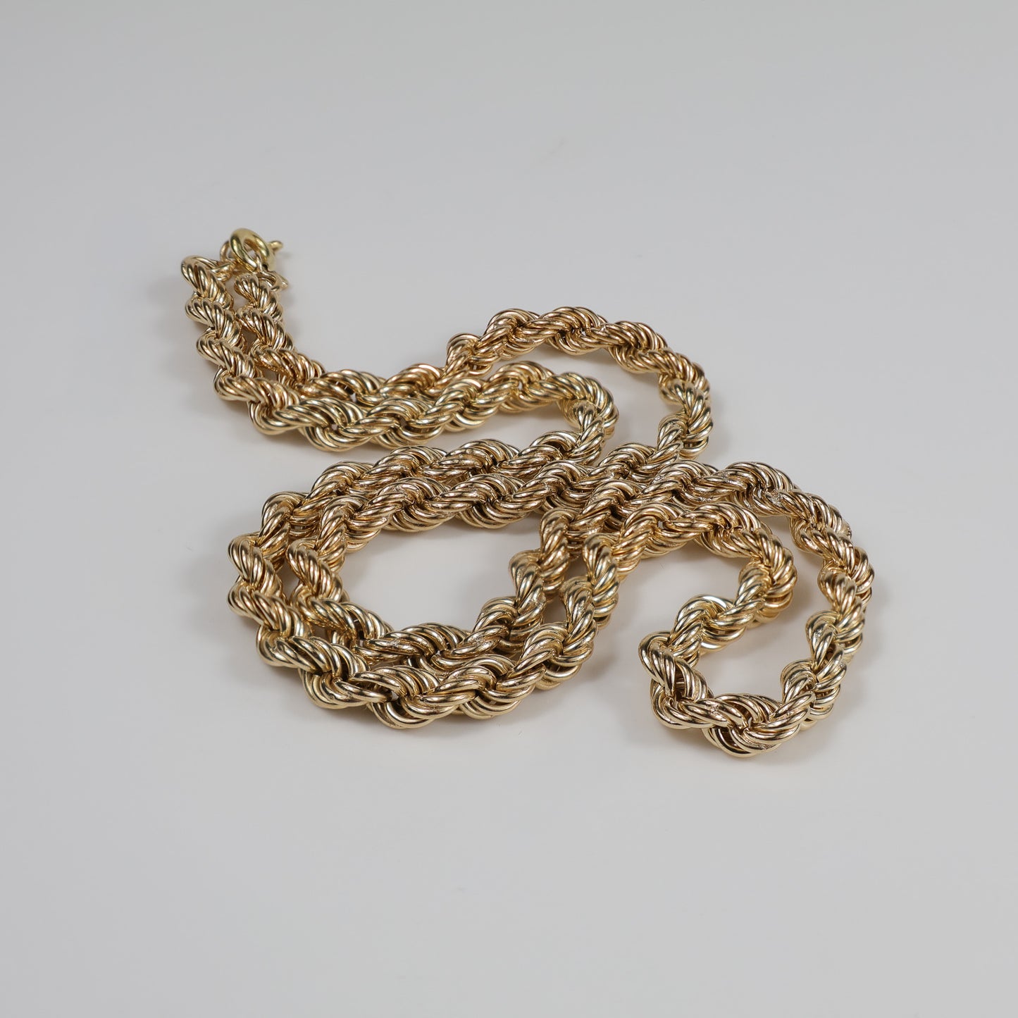 Second-Hand 9ct Yellow Gold 16 Inch Rope Chain Necklace – Lightweight