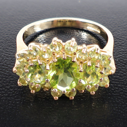 Second-Hand 9ct Yellow Gold Peridot Cluster Ring