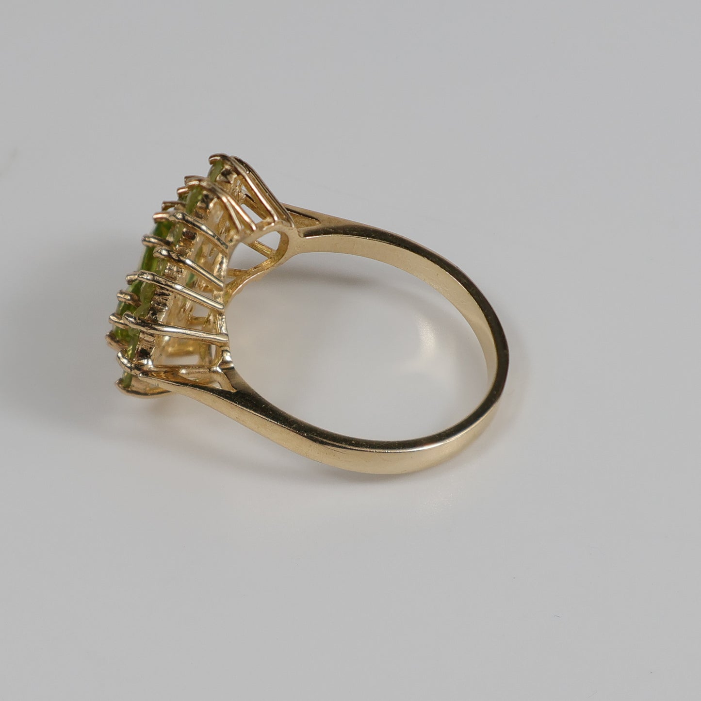 Second-Hand 9ct Yellow Gold Peridot Cluster Ring