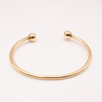 Second-Hand 9ct Yellow Gold Torque Bangle with Ball Ends