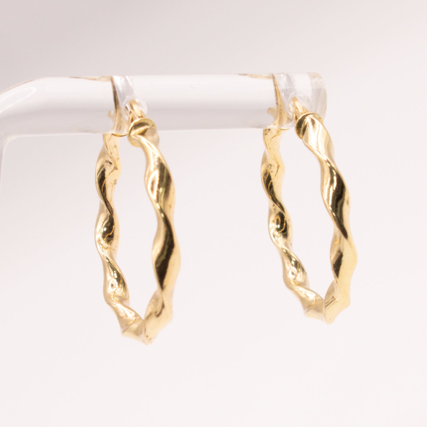 Second-Hand 9ct Yellow Gold 23mm Twisted Hoop Earrings