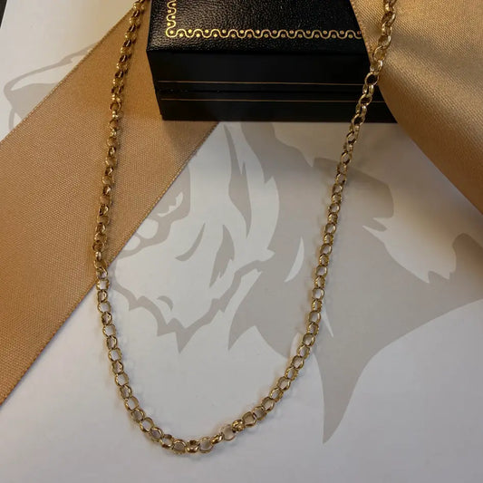 9ct Gold Fancy Belcher Chain – 18"
