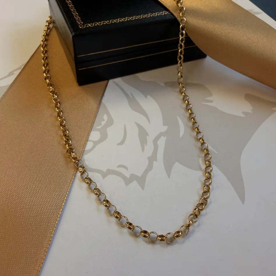 9ct Gold Fancy Belcher Chain – 18"
