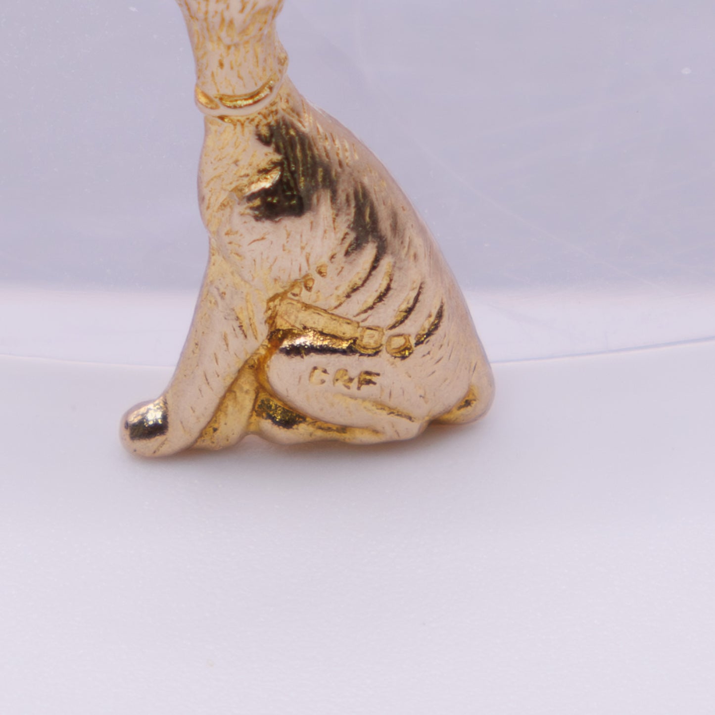 Second-Hand 9ct Yellow Gold Sphynx Cat Pendant with Red Stone Eyes