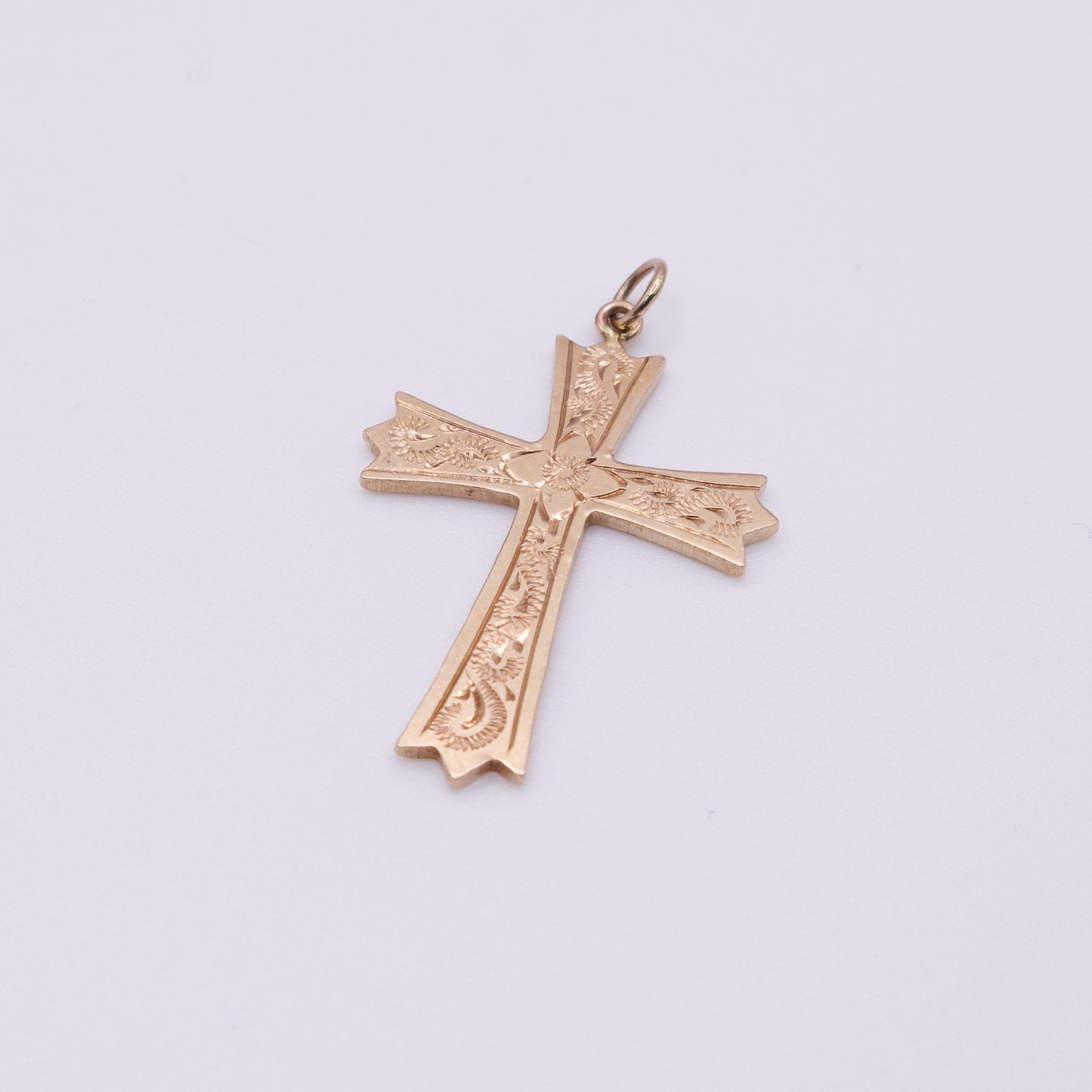Second-Hand 9ct Yellow Gold Engraved Cross Pendant
