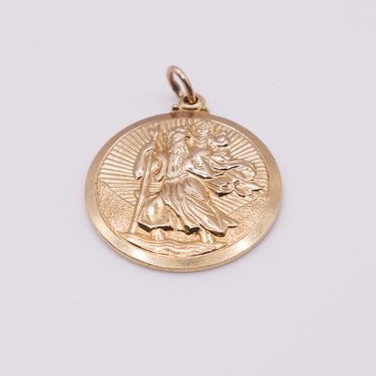 Second-Hand 9ct Yellow Gold Raised Relief St Christopher Pendant