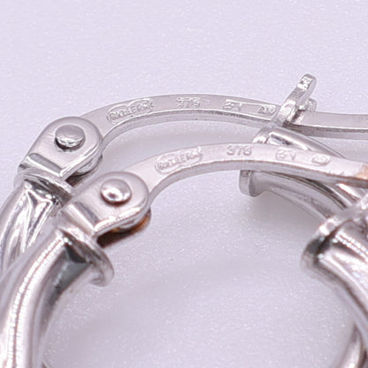 Second-Hand 9ct White Gold Textured Hoop Earrings