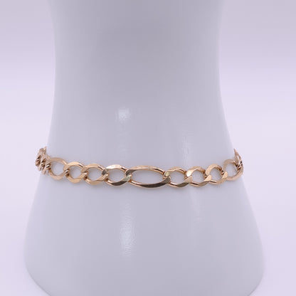 Second-Hand 9ct Yellow Gold Classic Figaro Bracelet