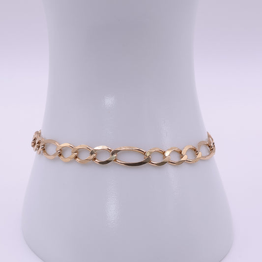 Second-Hand 9ct Yellow Gold Classic Figaro Bracelet