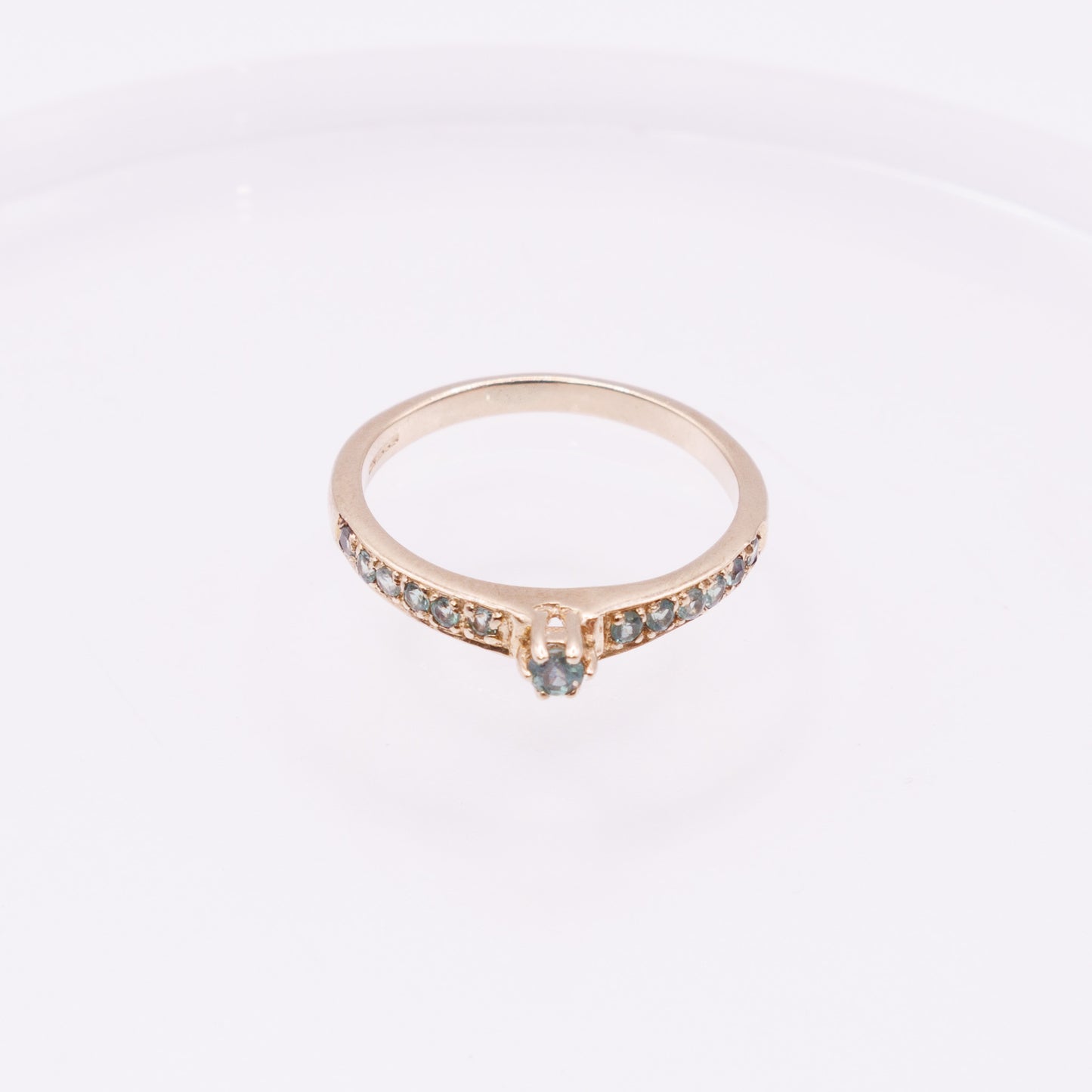 Second-Hand 9ct Yellow Gold Blue-Green Stone Ring