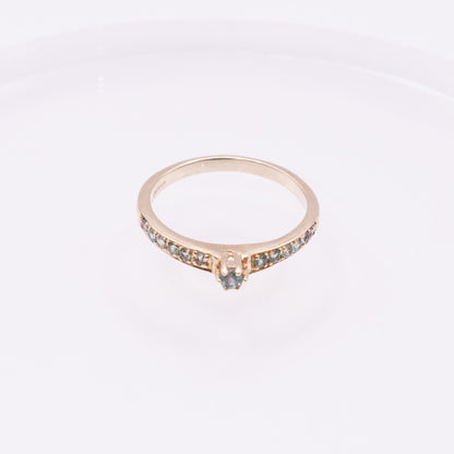 Second-Hand 9ct Yellow Gold Blue-Green Stone Ring