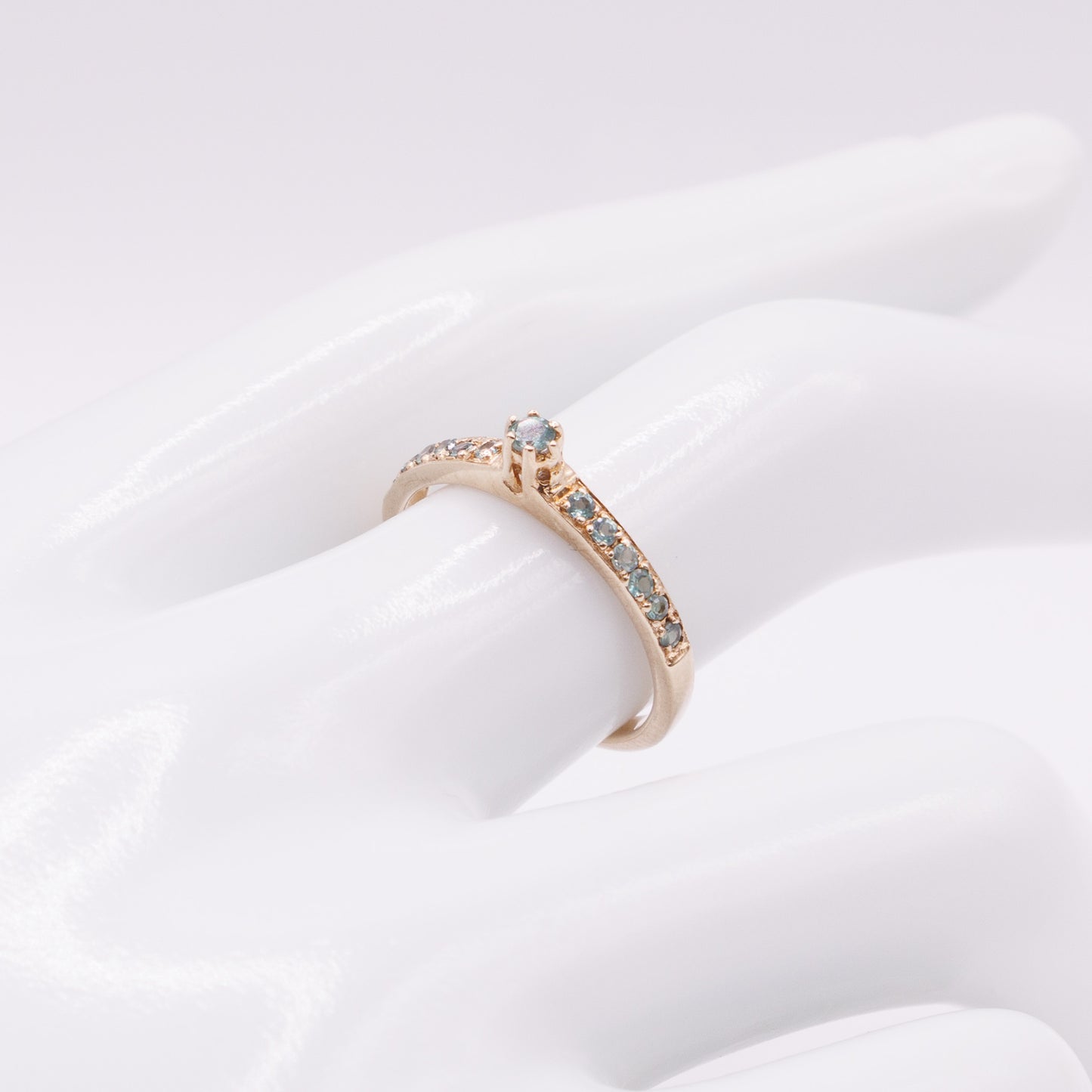 Second-Hand 9ct Yellow Gold Blue-Green Stone Ring