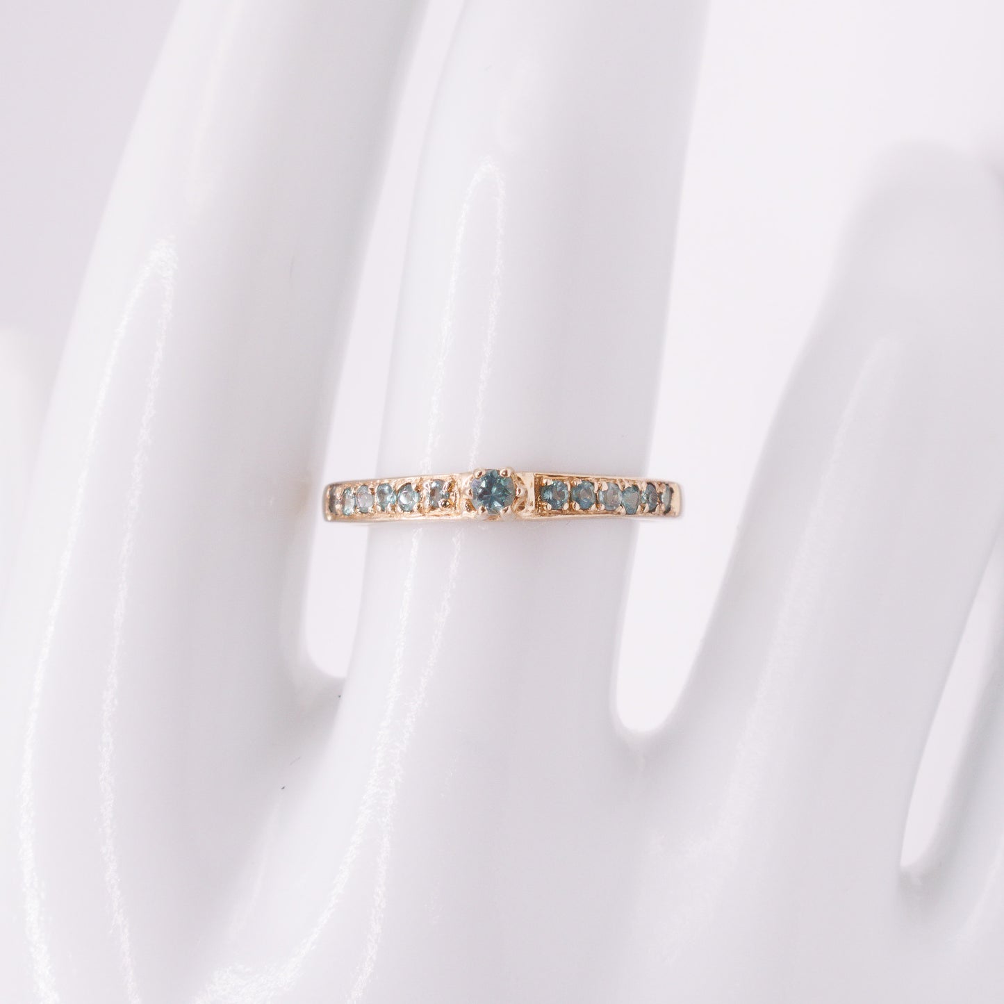 Second-Hand 9ct Yellow Gold Blue-Green Stone Ring