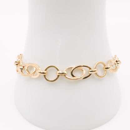 Second-Hand 9ct Yellow Gold Double Oval Link Bracelet