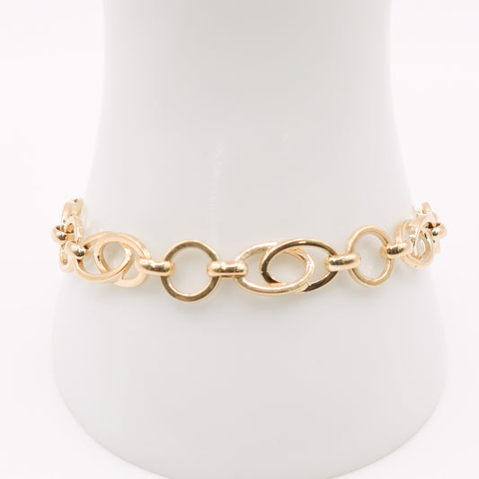 Second-Hand 9ct Yellow Gold Double Oval Link Bracelet