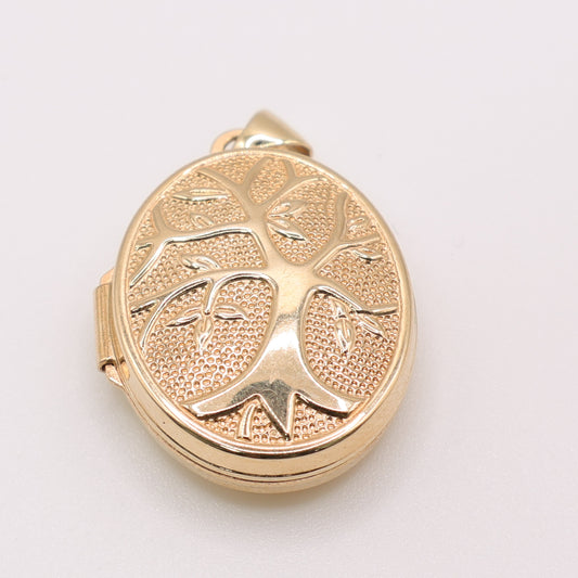 Second-Hand 9ct Yellow Gold Tree of Life Oval Locket