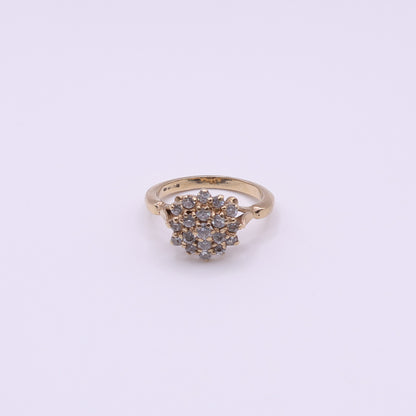Second-Hand 9ct Yellow Gold Cluster Ring with Cubic Zirconia