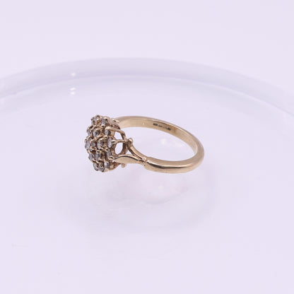 Second-Hand 9ct Yellow Gold Cluster Ring with Cubic Zirconia