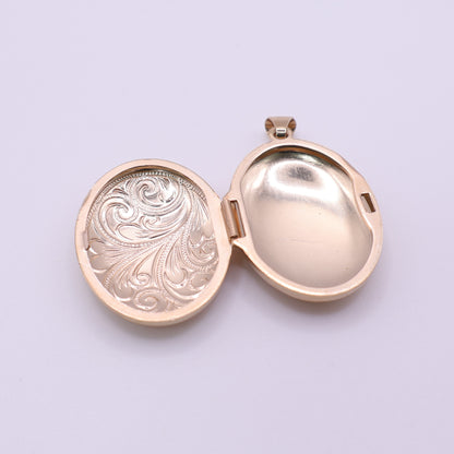 Second-Hand 9ct Yellow Gold Oval Engraved Locket