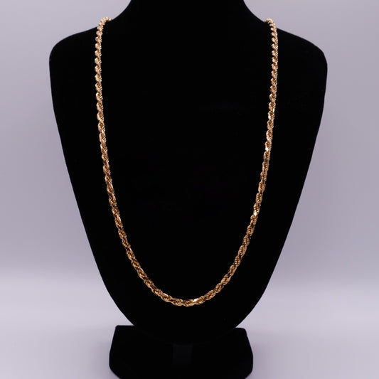 Second-Hand 9ct Yellow Gold Rope Chain Necklace – 24 Inch