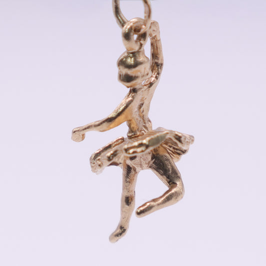 Second-Hand 9ct Yellow Gold Ballerina Charm Pendant