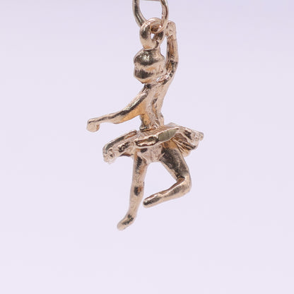 9ct Yellow Gold Ballerina Charm Pendant