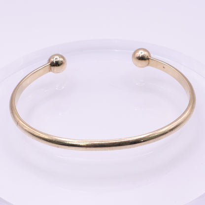 Second-Hand 9ct Yellow Gold Torque Bangle with Ball Ends