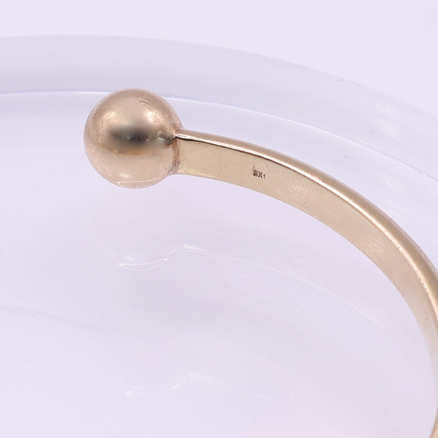 Second-Hand 9ct Yellow Gold Torque Bangle with Ball Ends
