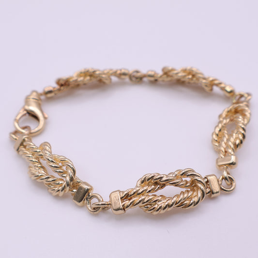 9ct Yellow Gold Twisted Link Bracelet
