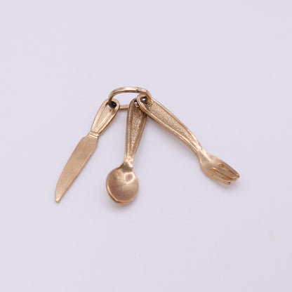 Second-Hand 9ct Yellow Gold Knife, Fork and Spoon Charm
