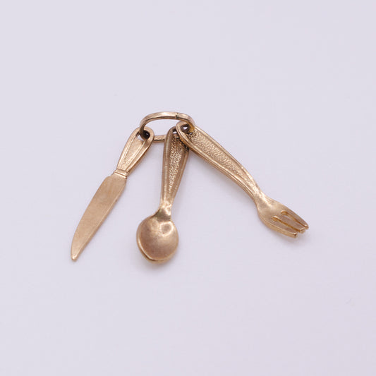 Second-Hand 9ct Yellow Gold Knife, Fork and Spoon Charm