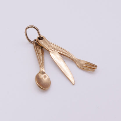 Second-Hand 9ct Yellow Gold Knife, Fork and Spoon Charm
