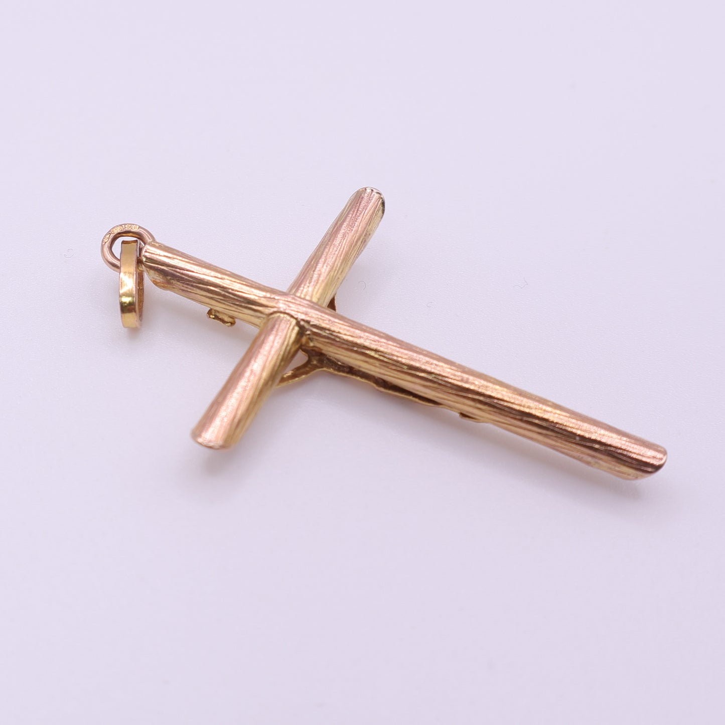 Second-Hand 9ct Yellow Gold Textured Crucifix Pendant